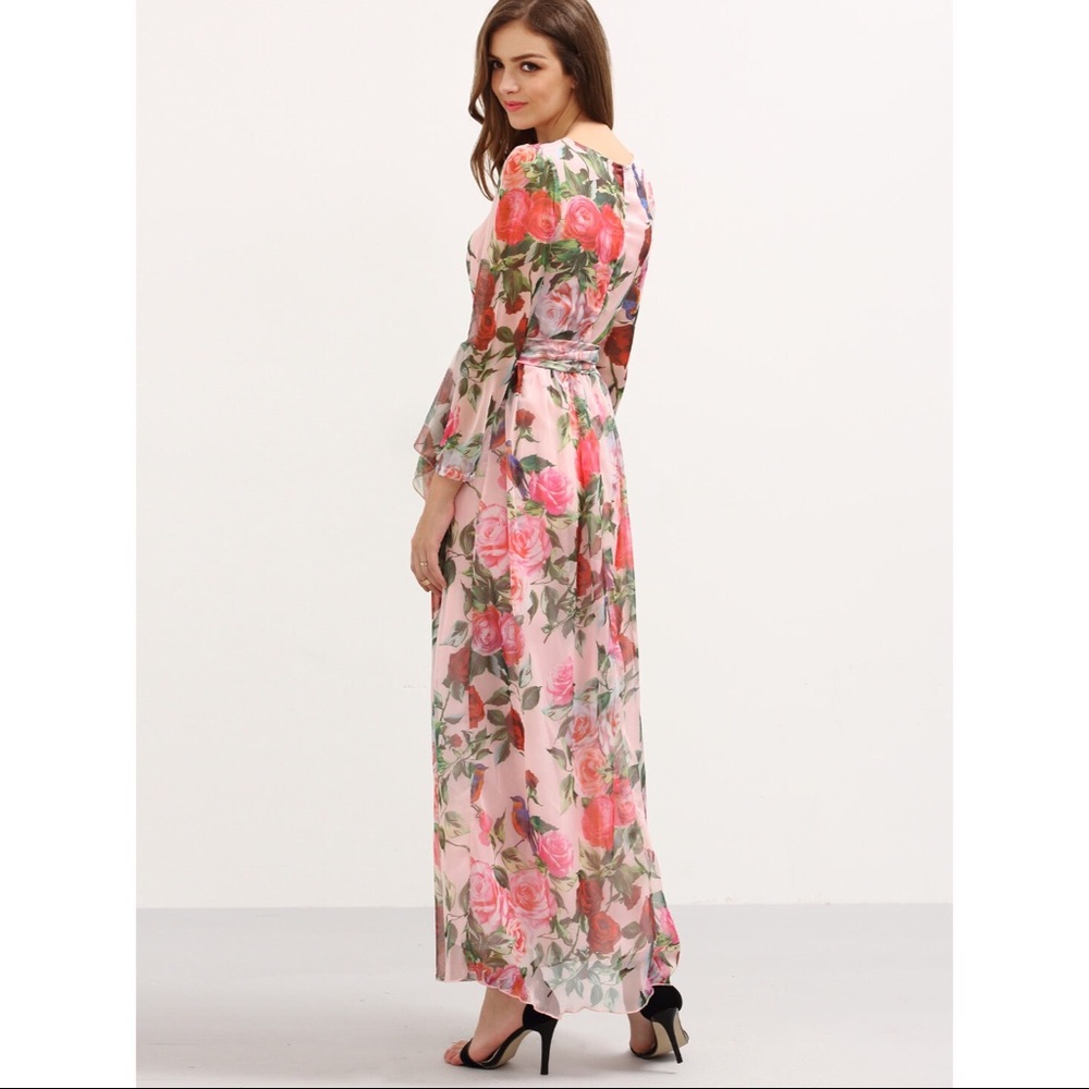 Pink Rose Floral Maxi Dress - Picture 3 of 3